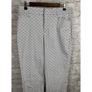 Gloria‎ Vanderbilt  Capris Crop Pants Size 10 Gray White Pockets Stretch Waist
